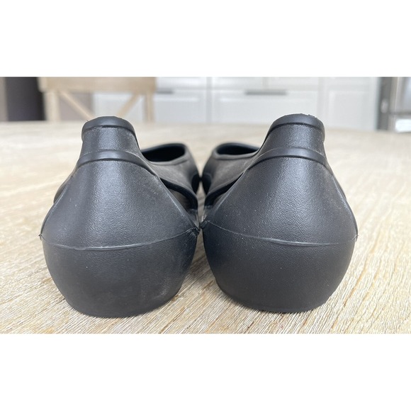 Crocs Laura Womens SZ 11 Cutout Slip On Black Rubber Flats Shoes Sandals 204014 - Picture 5 of 6